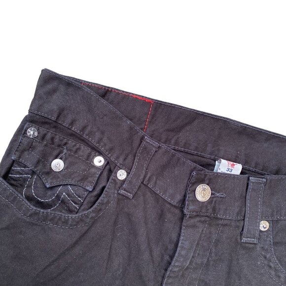 True Religion Jeans Size 33 STRAIGHT Black White Stitch - Picture 7 of 7